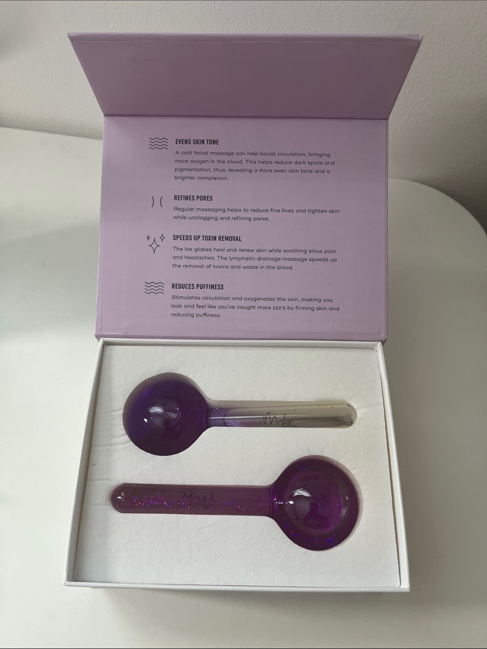Purple Facial Ice Globes - Cooling Skincare Tools